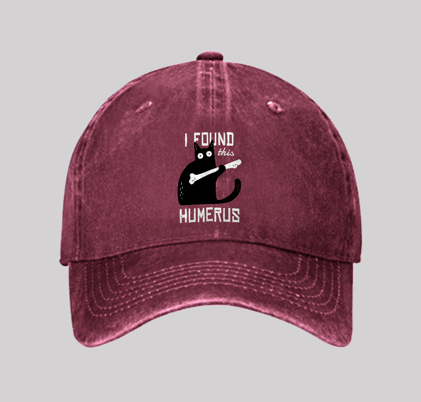 Cat With A Bone Washed Vintage Baseball Cap