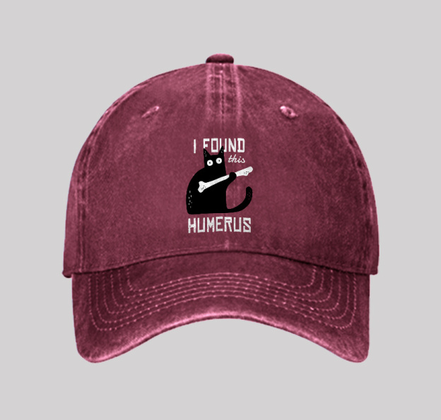 Cat With A Bone Washed Vintage Baseball Cap