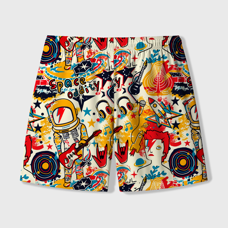 Space Oddity Geek Hawaiian Swim Trunks