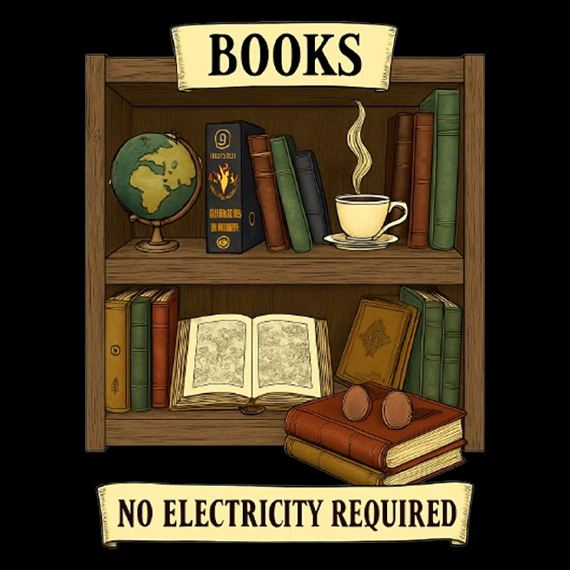Books �C No Electricity Required Geek T-Shirt
