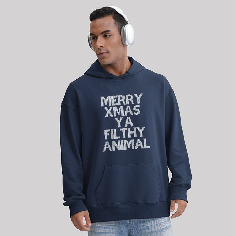 Merry Xmas Ya Filthy Animal Geek Hoodie