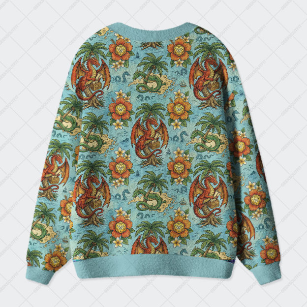 Tropic Dragon Geek Ugly Cardigan Sweaters 