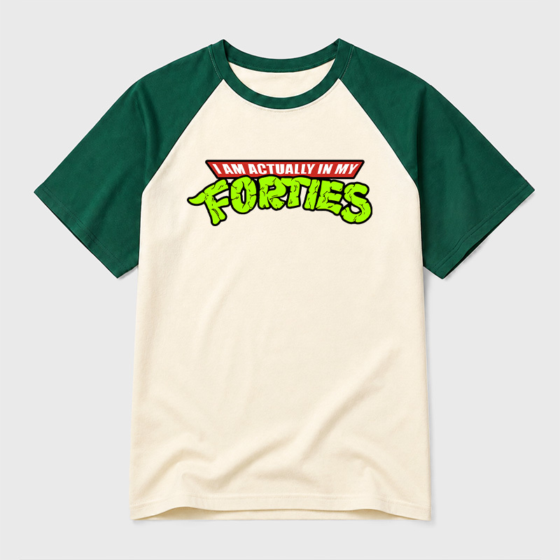 I Am Actually In My Forties Geek Retro Raglan T-Shirt