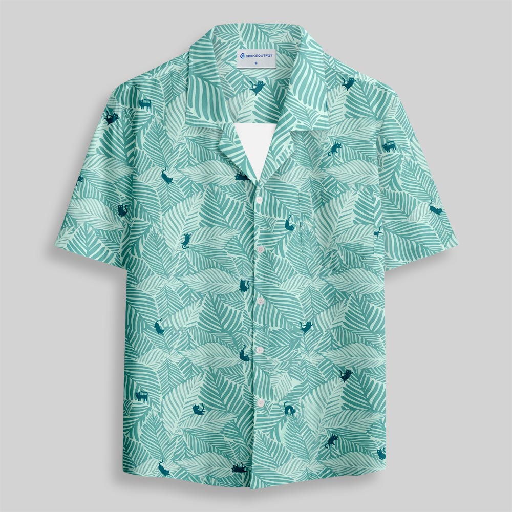 Jungle Cats Button Up Pocket Shirt