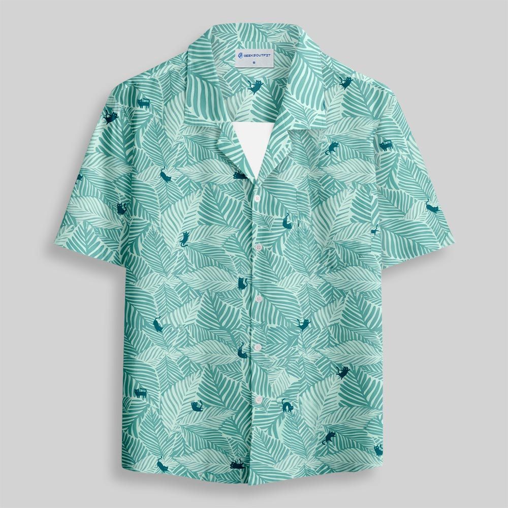 Jungle Cats Button Up Pocket Shirt