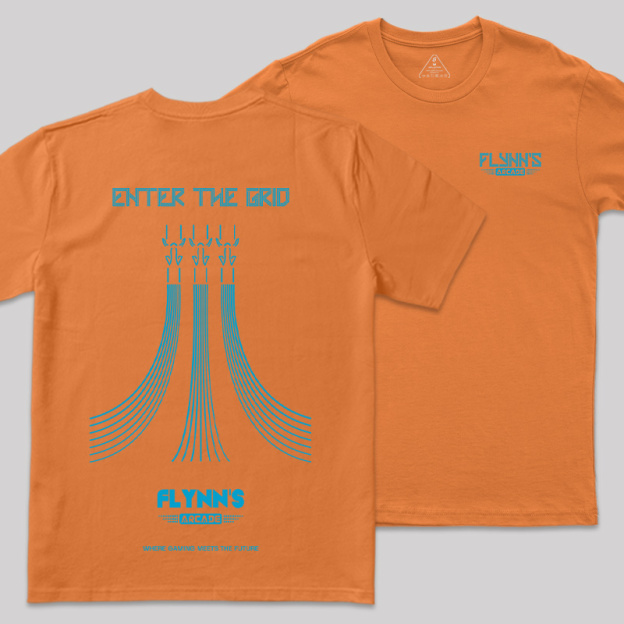 Enter The Grid Front and Back Printed Geek T-Shirt