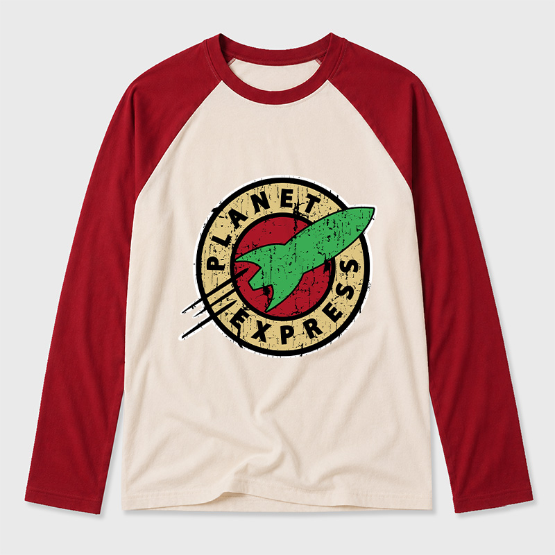 Planet Express Geek Retro Raglan Long-Sleeve Tee
