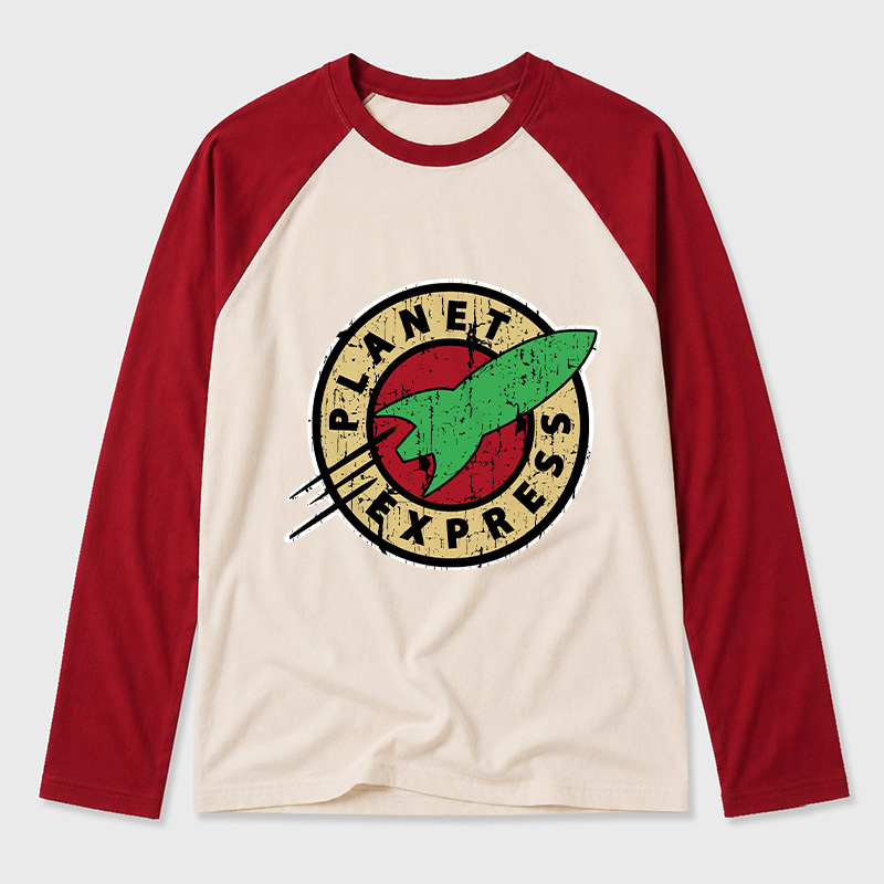 Planet Express Geek Retro Raglan Long-Sleeve Tee
