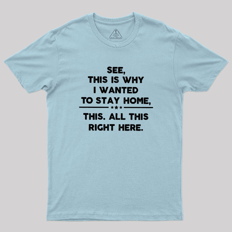 See This Is Why I Wanted To Stay home Geek T-Shirt