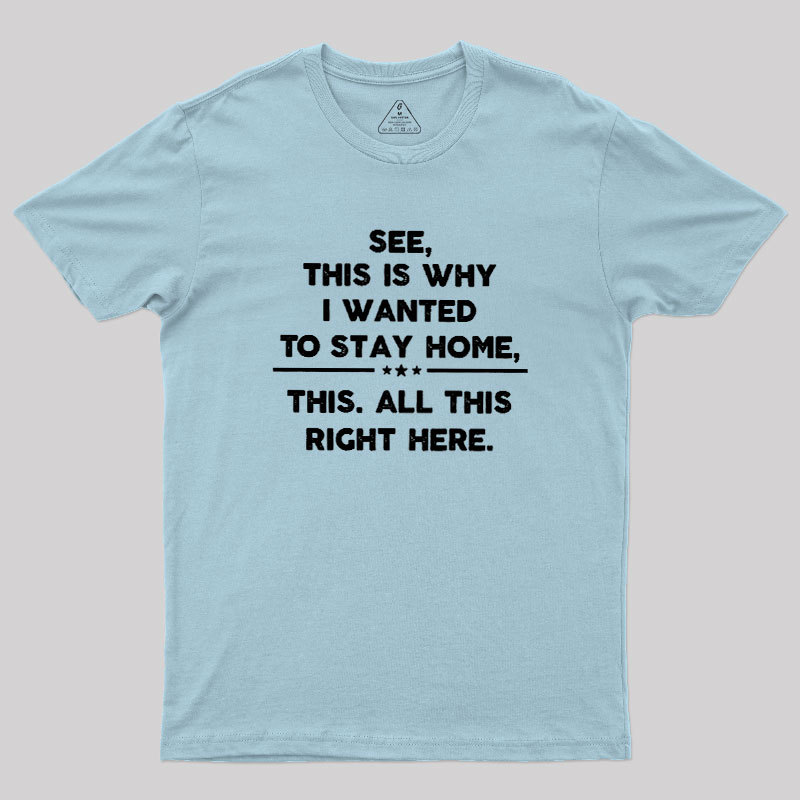 See This Is Why I Wanted To Stay home Geek T-Shirt