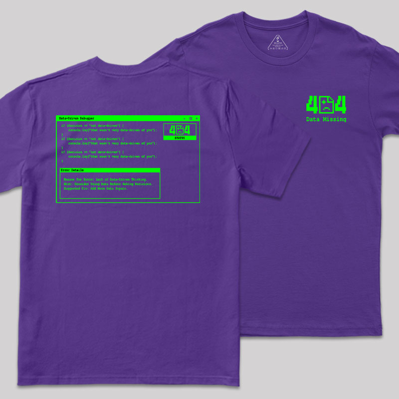 Data Missing Front and Back Printing Geek T-Shirt