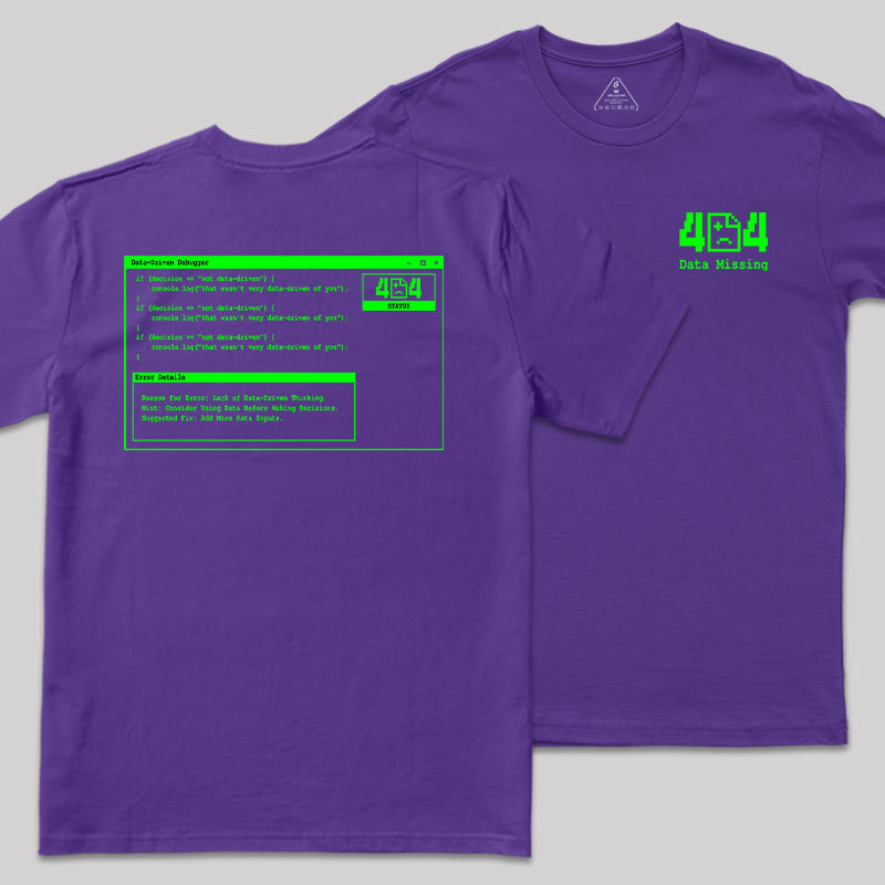 Data Missing Front and Back Printing Geek T-Shirt