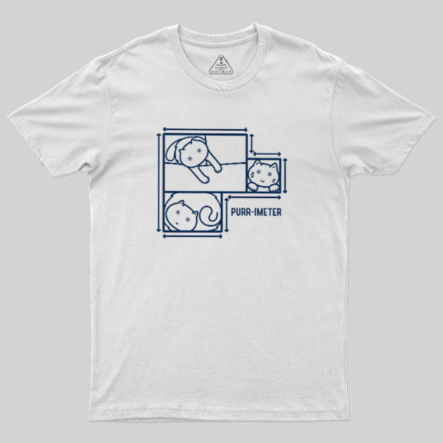 Purr-imeter Maths Cat Pun Geek T-Shirt