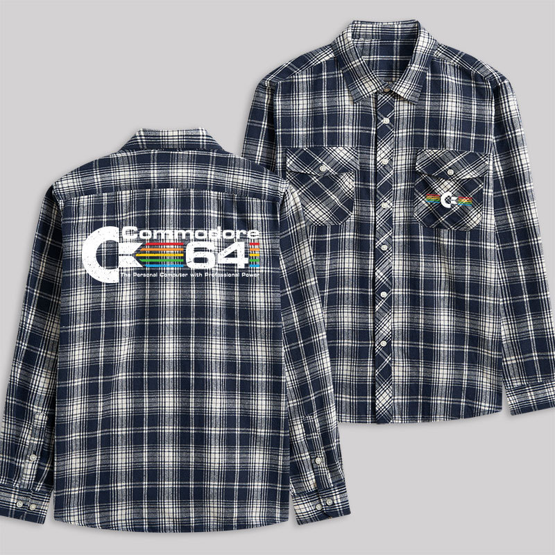 Commodore 64 Plaid Flannel Shirt