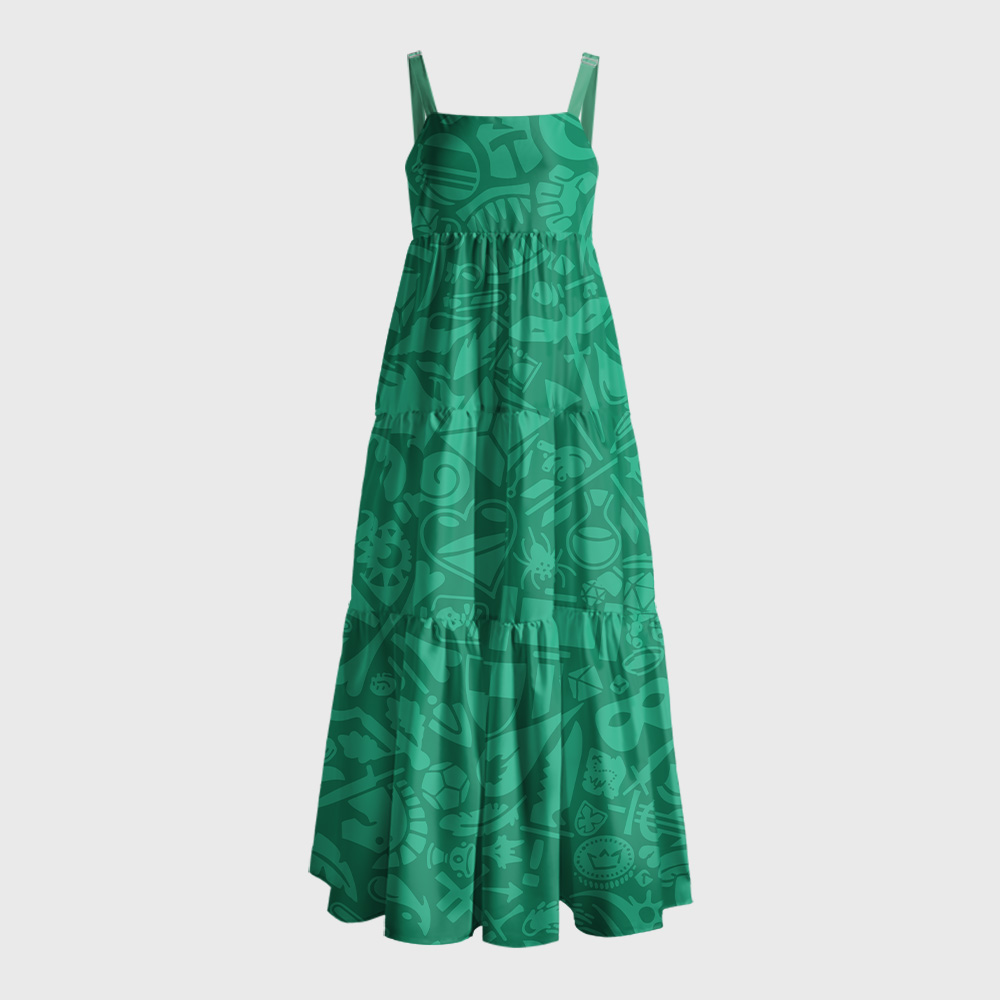 DND Vintage Armory Geek Tiered Cami Maxi Dress