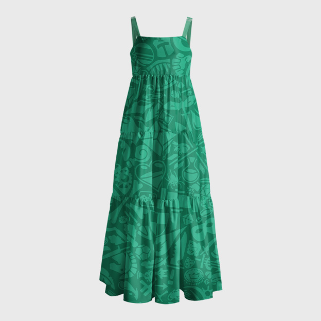 DND Vintage Armory Geek Tiered Cami Maxi Dress