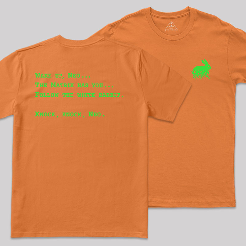 Green Code Front and Back Printed Geek T-Shirt