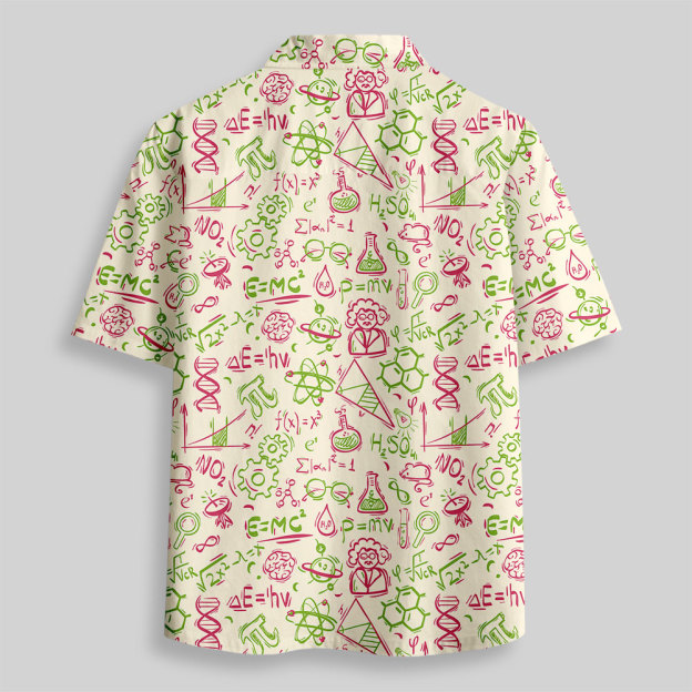 Science Symbols Button Up Pocket Shirt