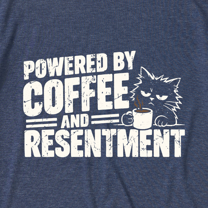 Powered by Coffee and Resentment Ultra Soft Heather Tee