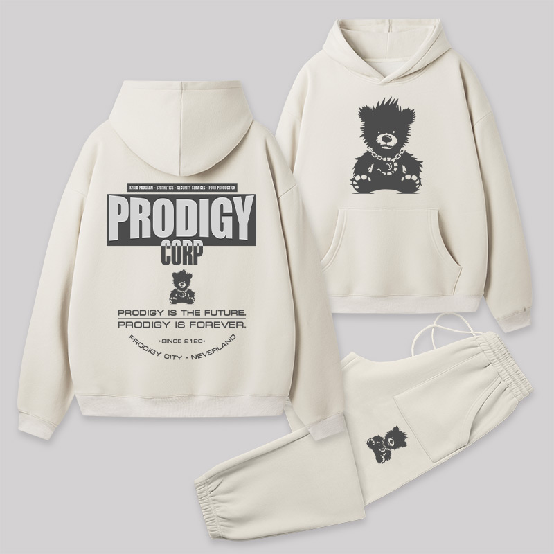 Prodigy Corp Front and Back Printed Geek Fleece Hoodie Set