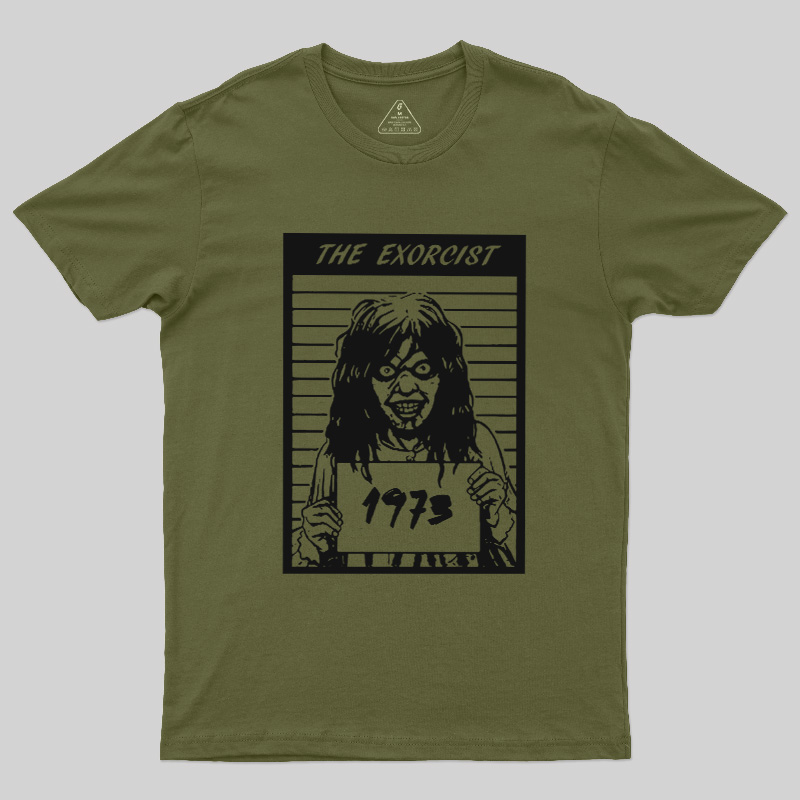70s Cult Horror Mugshot Line Art Geek T-Shirt
