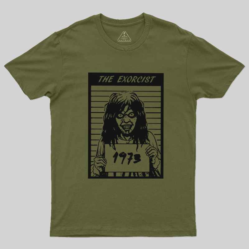 70s Cult Horror Mugshot Line Art Geek T-Shirt