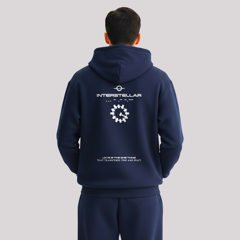 Interstellar Front and Back Printed Geek Fleece Hoodie Set