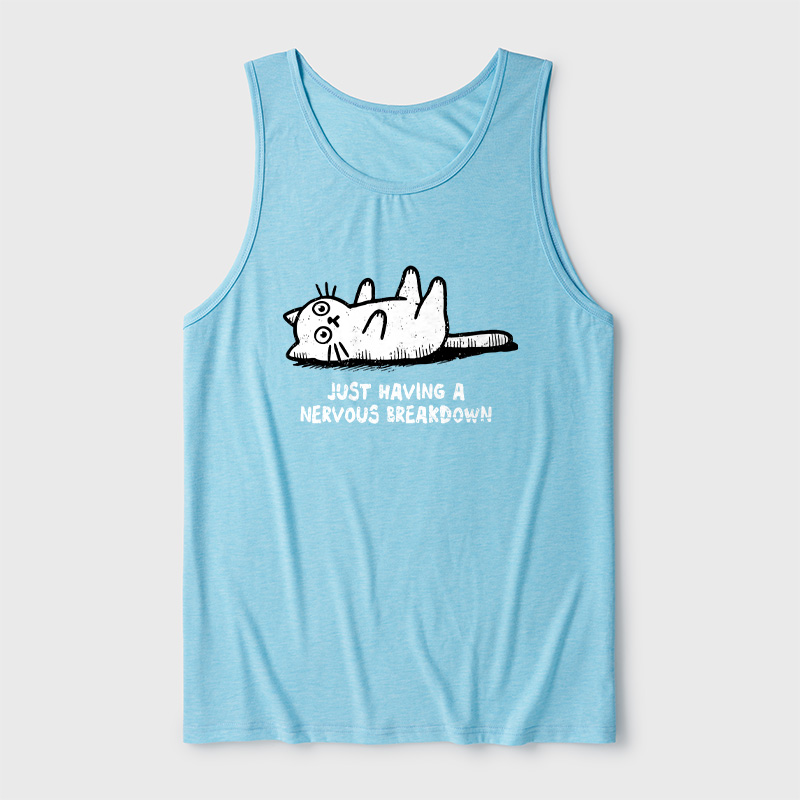Nervous Breakdown Cat Ultra Soft Heather Tank