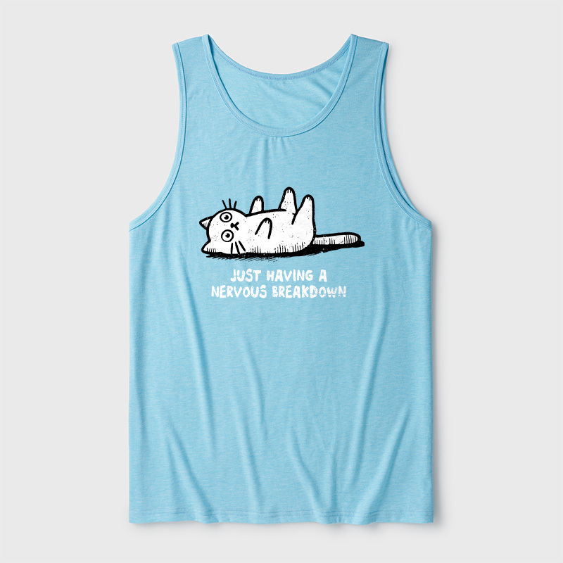 Nervous Breakdown Cat Ultra Soft Heather Tank