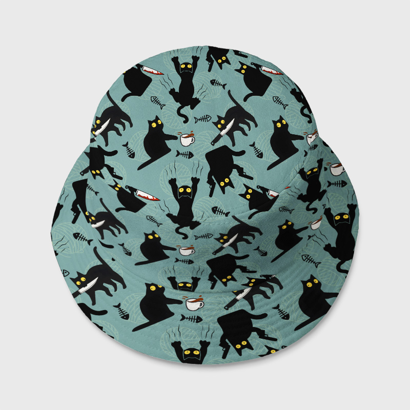 Naughty Kitten Geek Bucket Hat