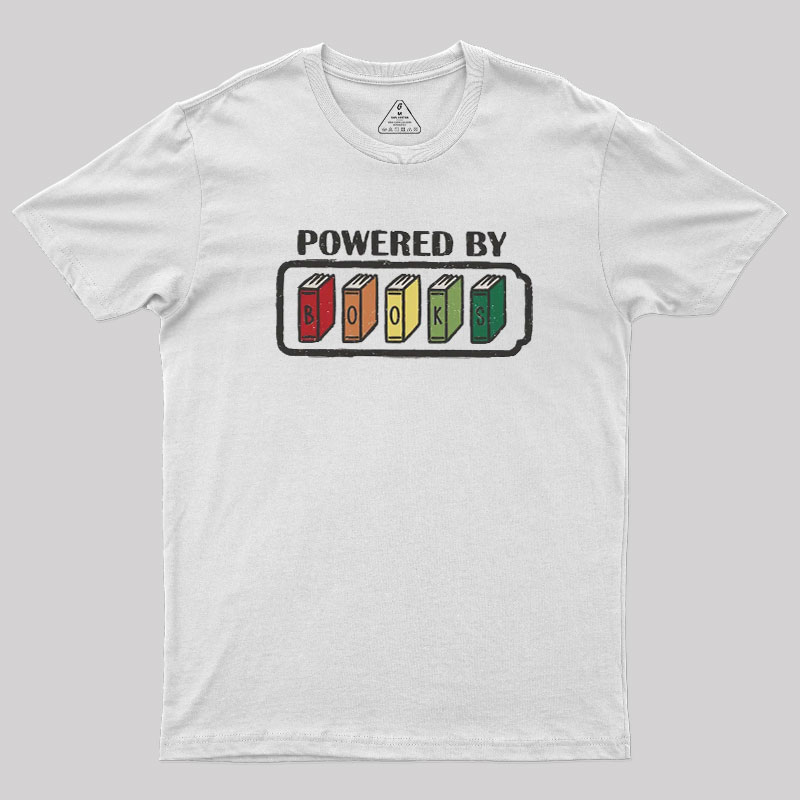 Powered by Books Geek T-Shirt