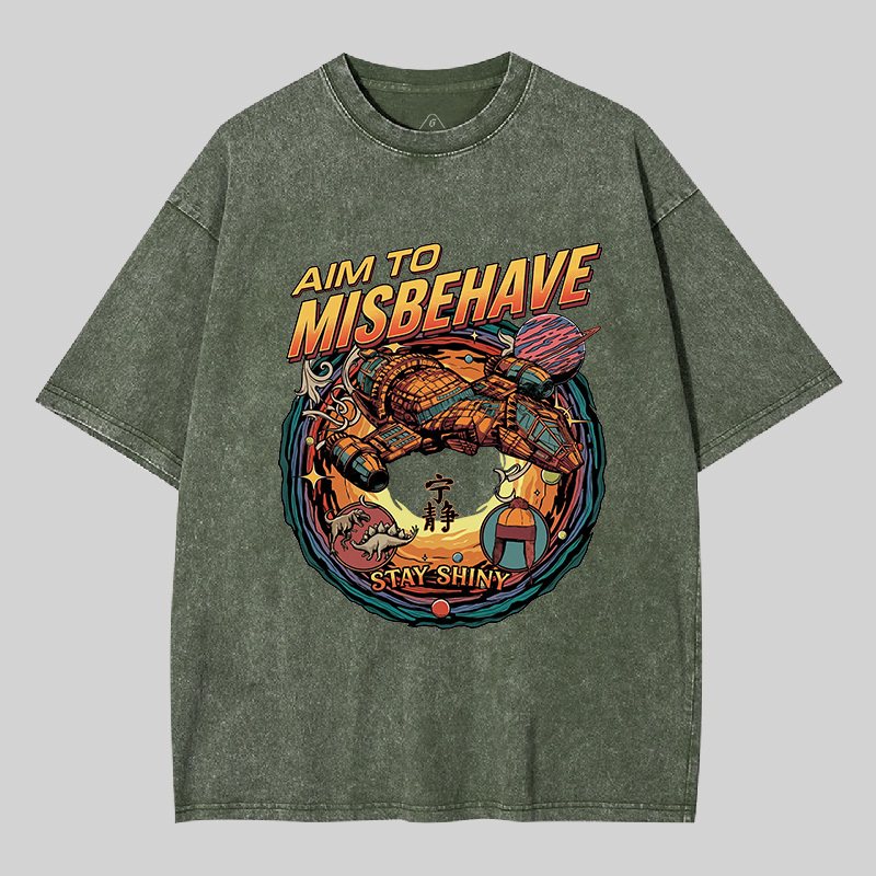 Aim to Misbehave Geek Washed T-shirt