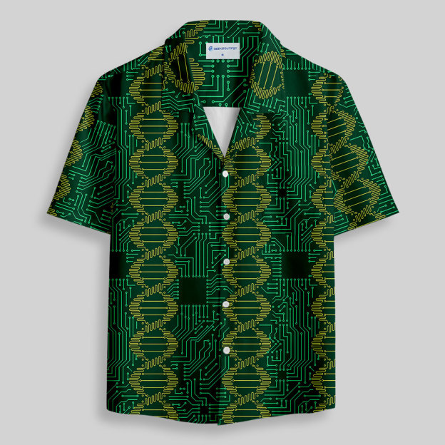 DNA Circuit Board Button Up Pocket Shirt