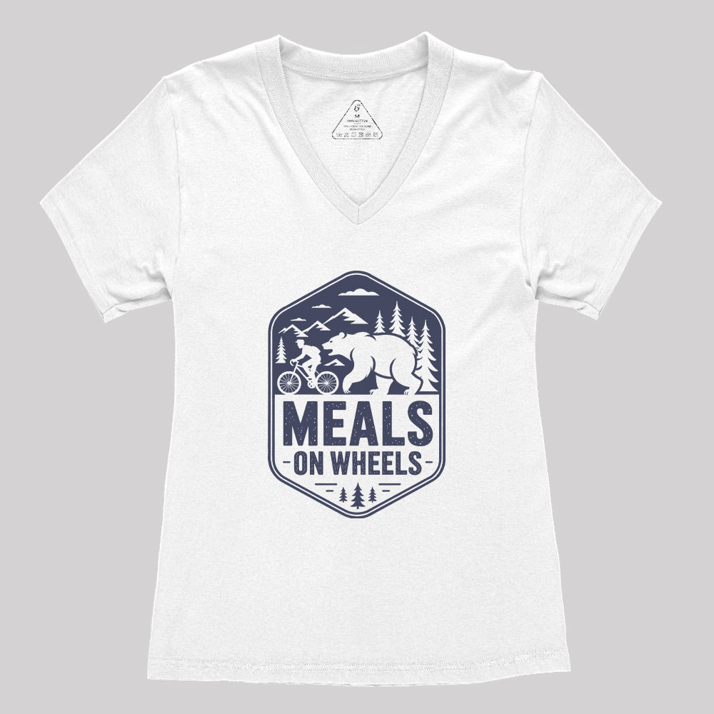 Geeksoutfit Natural Meals On Wheels Geek Women's V-Neck T-shirt for Sale