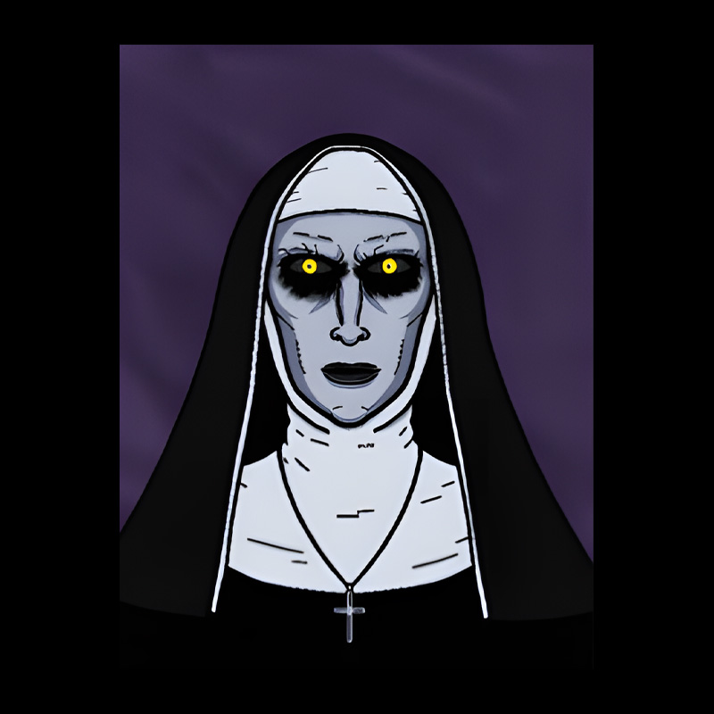 Macabre Nun Dark Horror Cartoon Geek T-Shirt