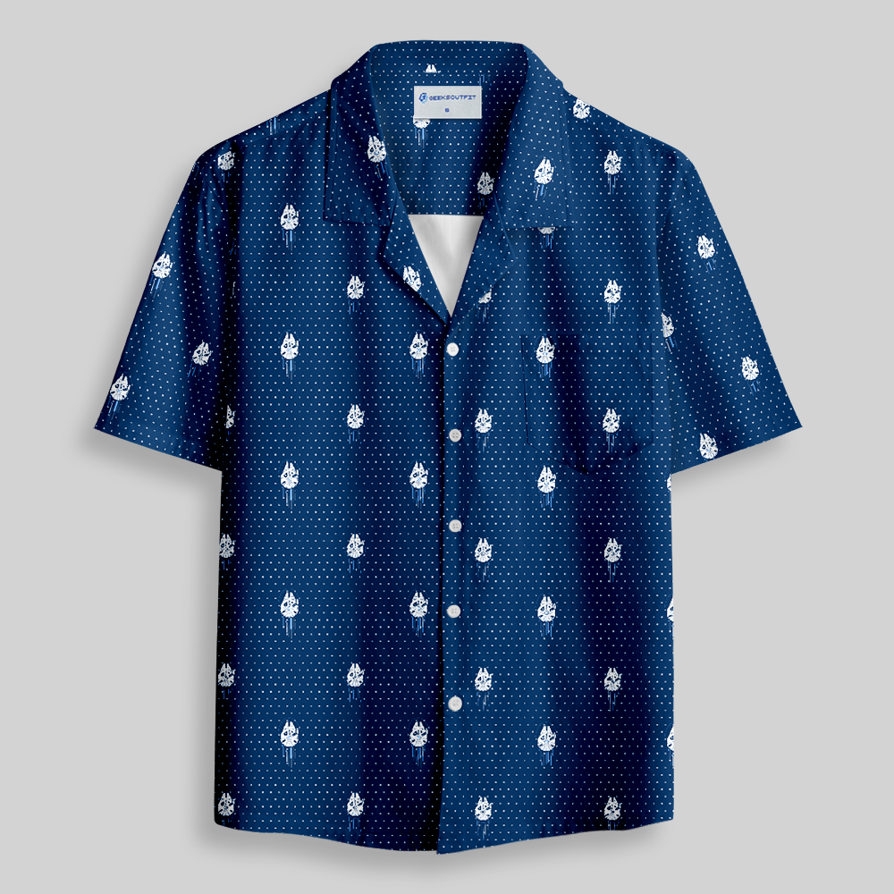 Space Traveler Polka Dot Button Up Pocket Shirt