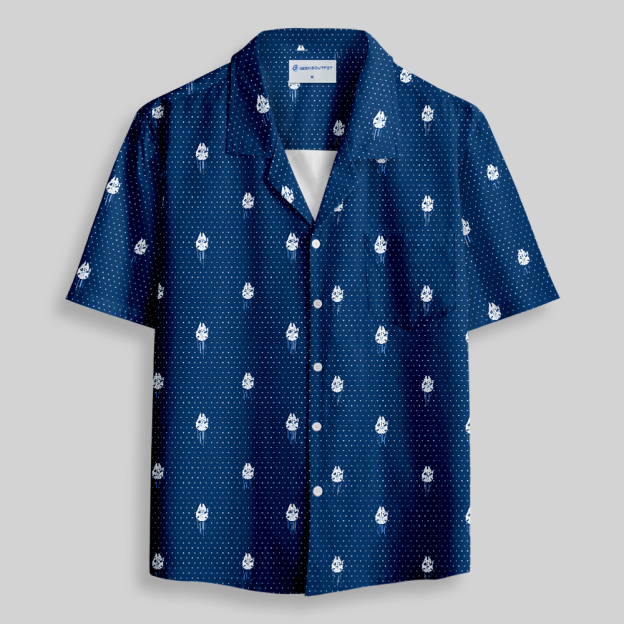 Space Traveler Polka Dot Button Up Pocket Shirt