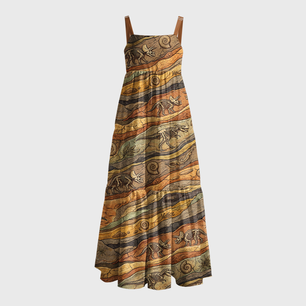 Rock Fossil Geek Tiered Cami Maxi Dress