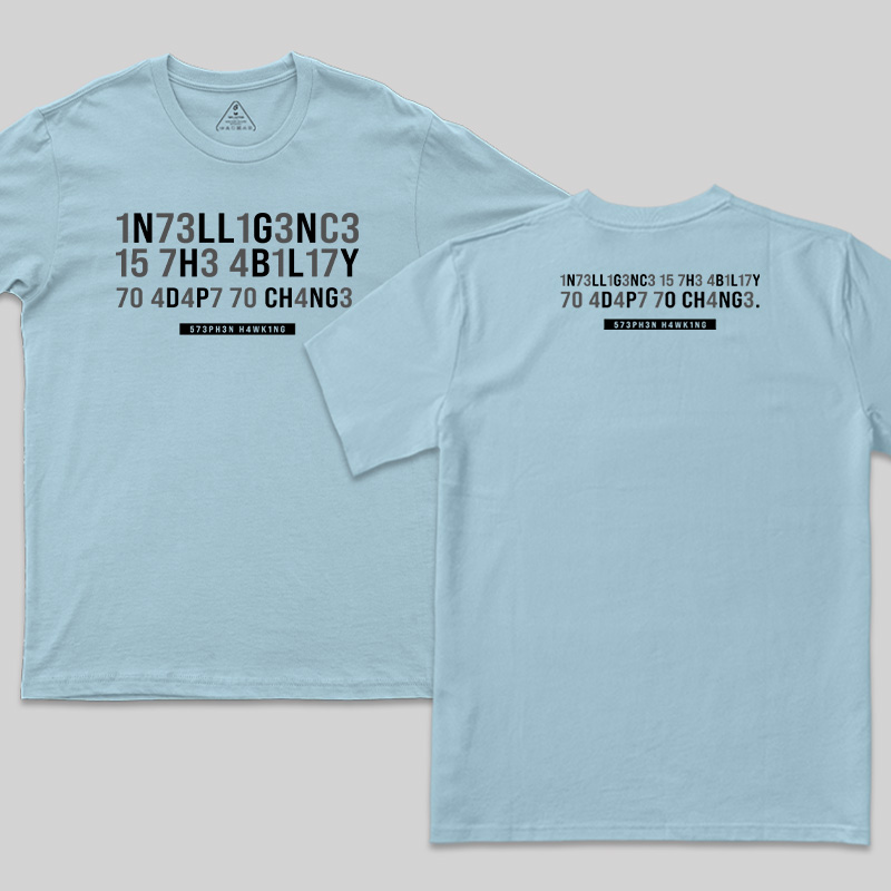 Intelligence-Stephen Hawking Science Nerd Front and Back Printed T-Shirt