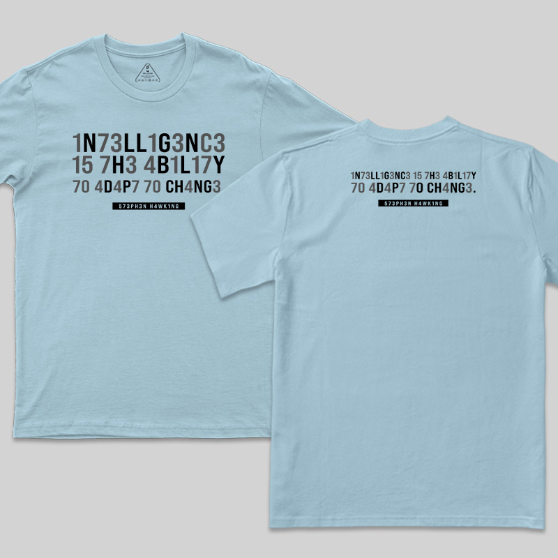 Intelligence-Stephen Hawking Science Nerd Front and Back Printed T-Shirt