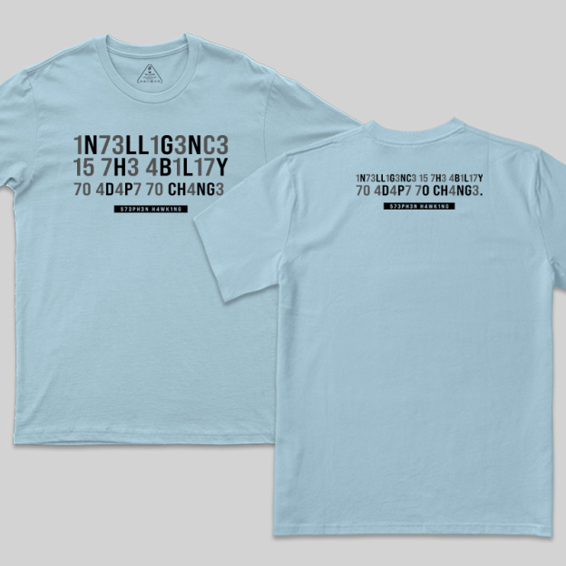 Intelligence-Stephen Hawking Science Nerd Front and Back Printed T-Shirt