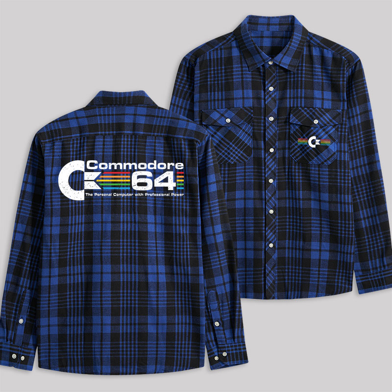 Commodore 64 Plaid Flannel Shirt