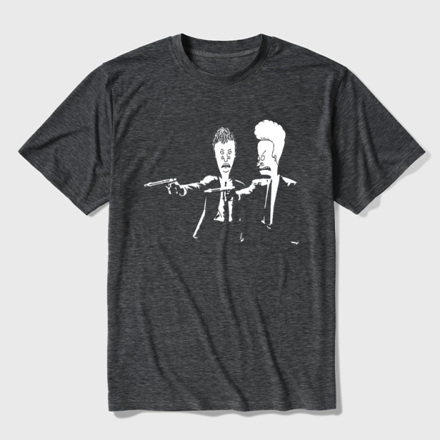 Beavis And Butthead Pulp Fiction Ultra Soft Heather Tees