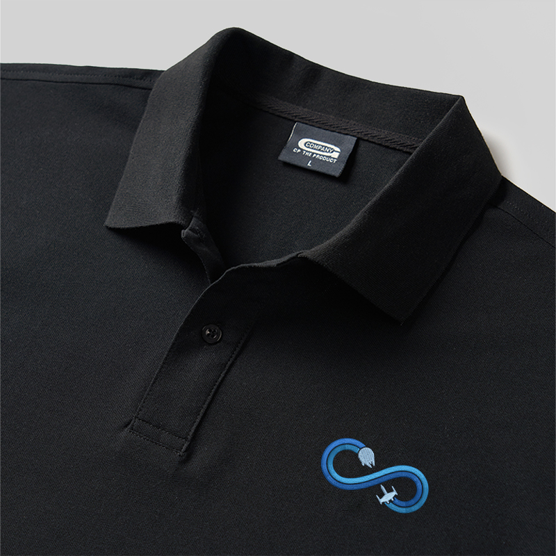 Infinite Loop Geek Embroidered Polo Shirts