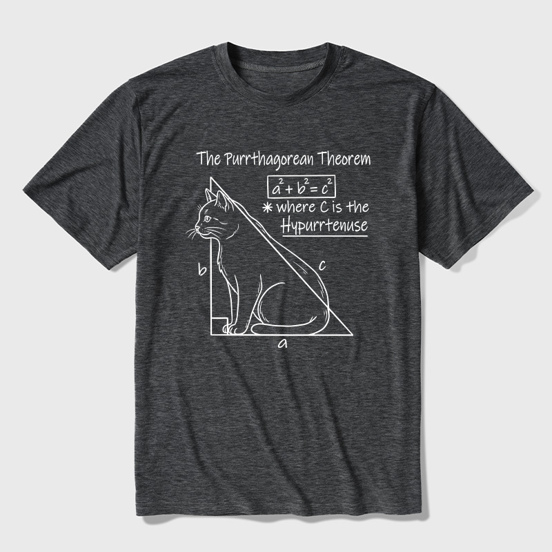 The Purrthagorean Theorem Cat Math Pun Ultra Soft Heather Tees