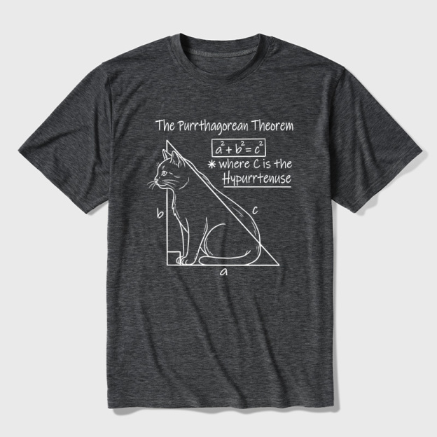 The Purrthagorean Theorem Cat Math Pun Ultra Soft Heather Tees