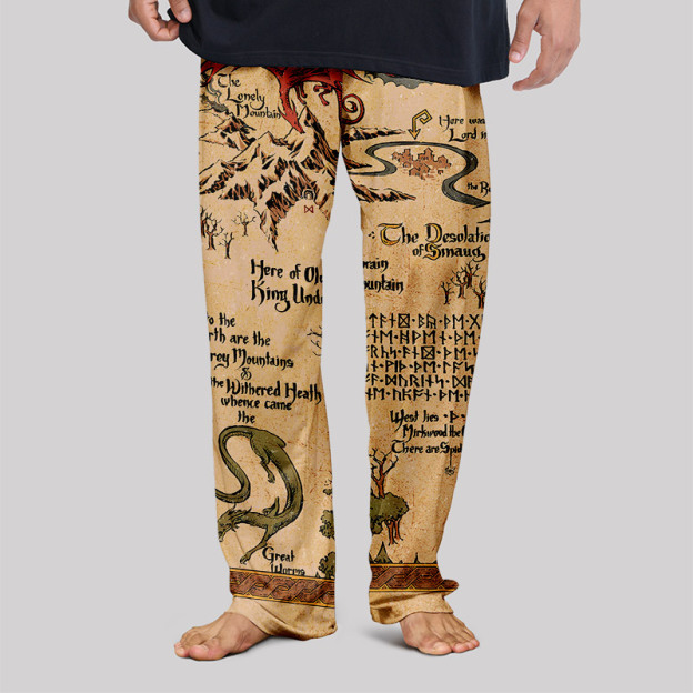 Medieval Science Fiction Map Geek Loungewear Pants