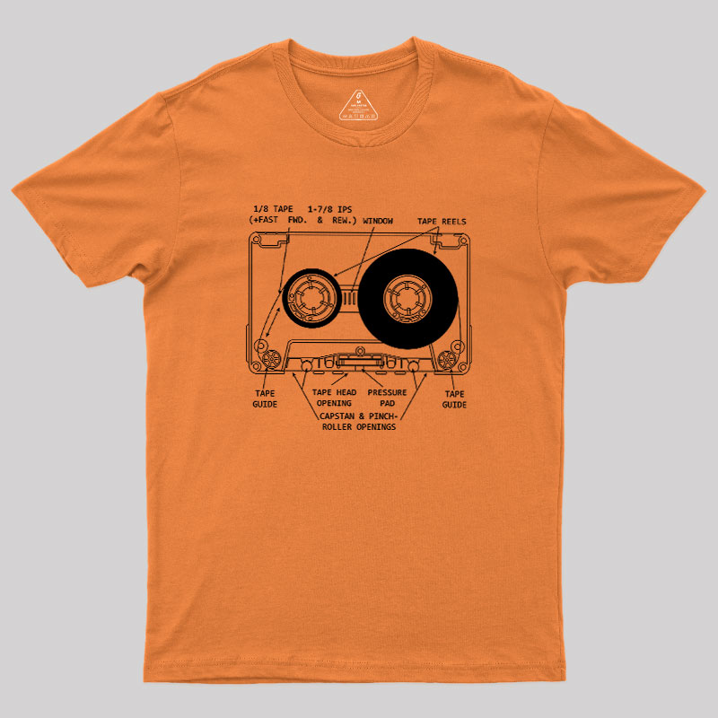 Anatomy of a Cassette Tape Geek T-Shirt