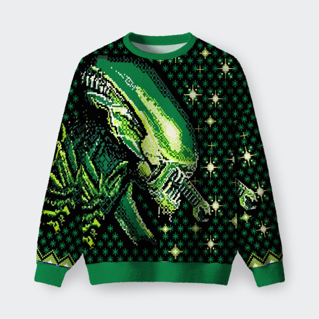 Alien Green Fuzzy Fleece Sweatshirt