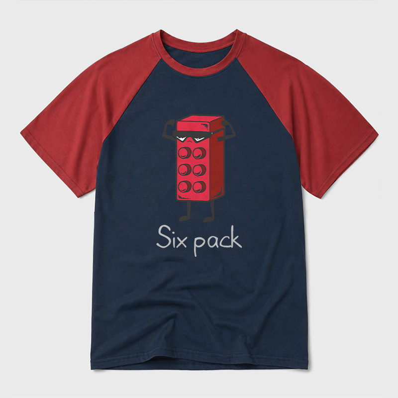 Six Pack Geek Retro Raglan T-Shirt